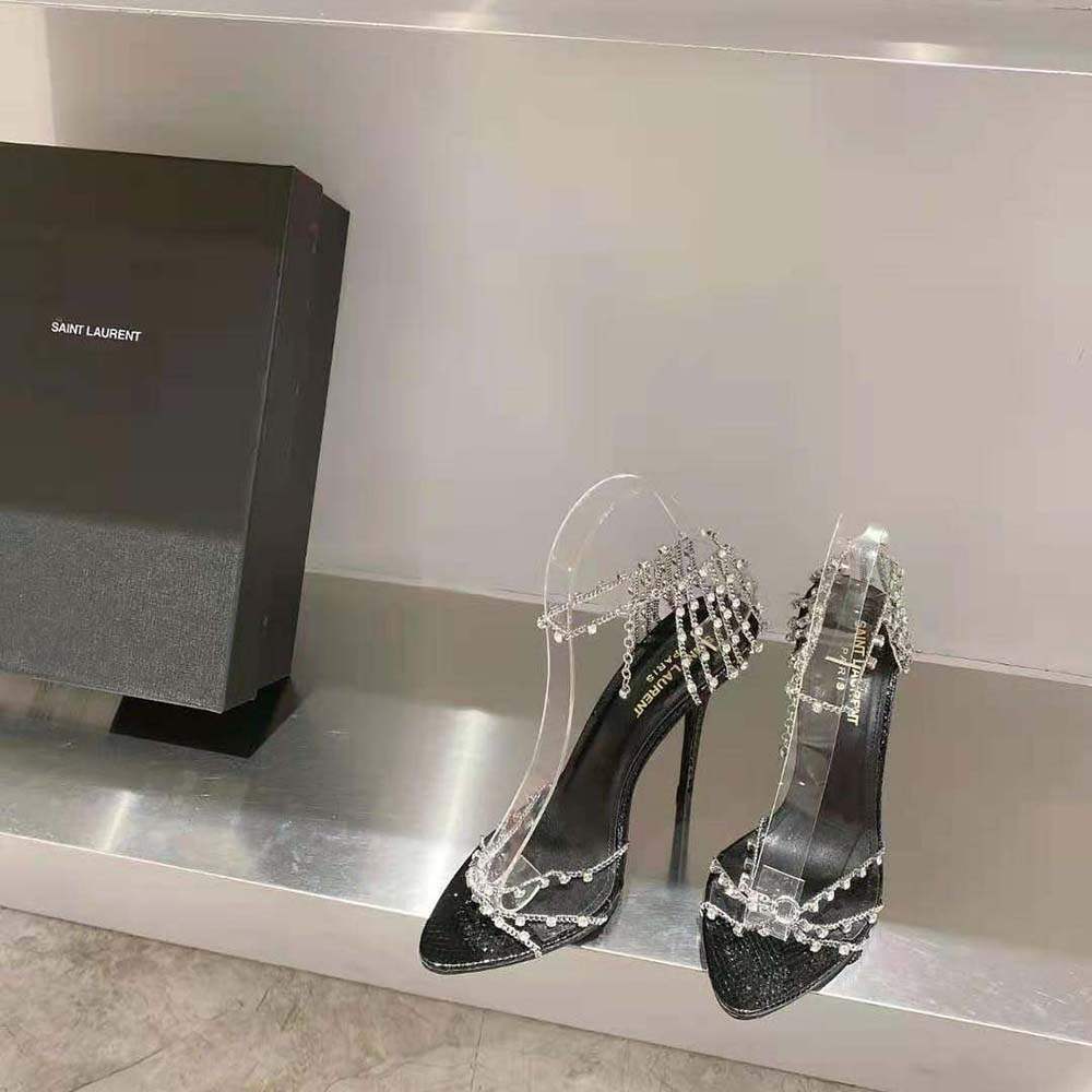 Saint Laurent YSL Women Alex Chain Sandals in Lacquered Ayers - image 4