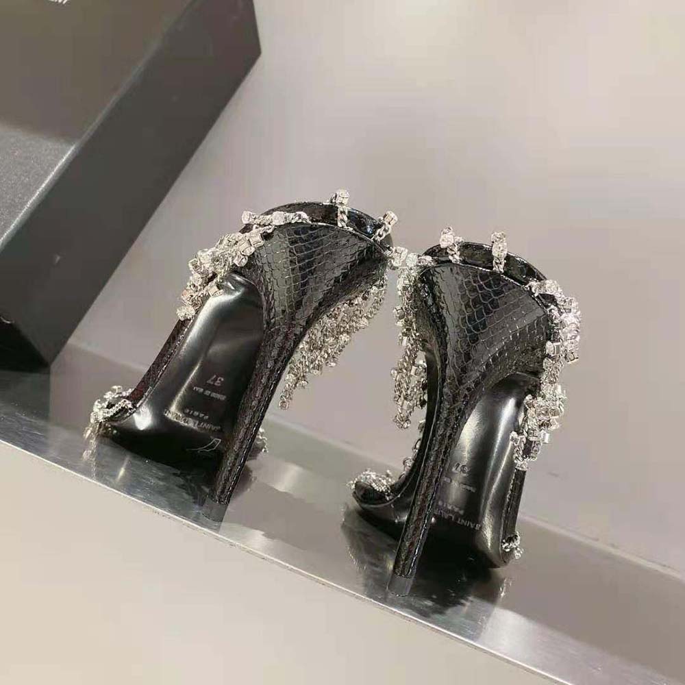 Saint Laurent YSL Women Alex Chain Sandals in Lacquered Ayers - image 10