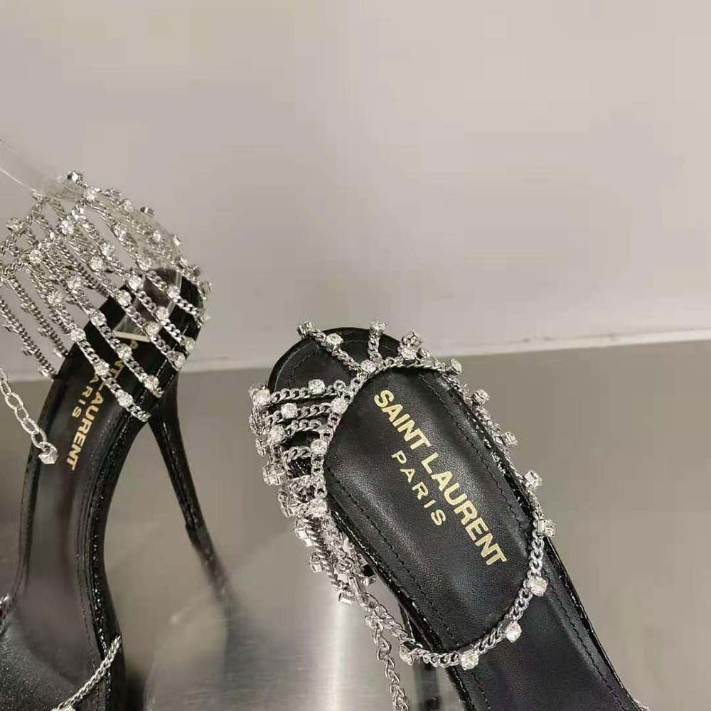 Saint Laurent YSL Women Alex Chain Sandals in Lacquered Ayers - image 8