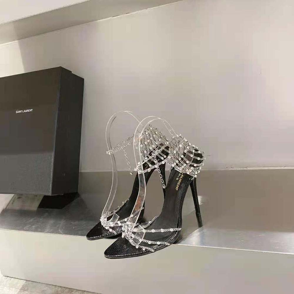 Saint Laurent YSL Women Alex Chain Sandals in Lacquered Ayers - image 6