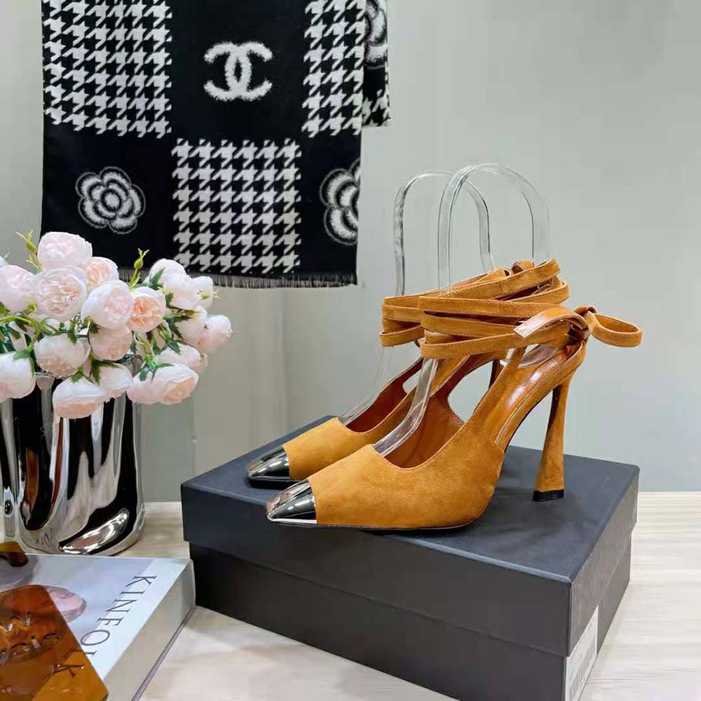 Saint Laurent YSL Women Blade Slingback Pumps in Suede-Brown - image 5