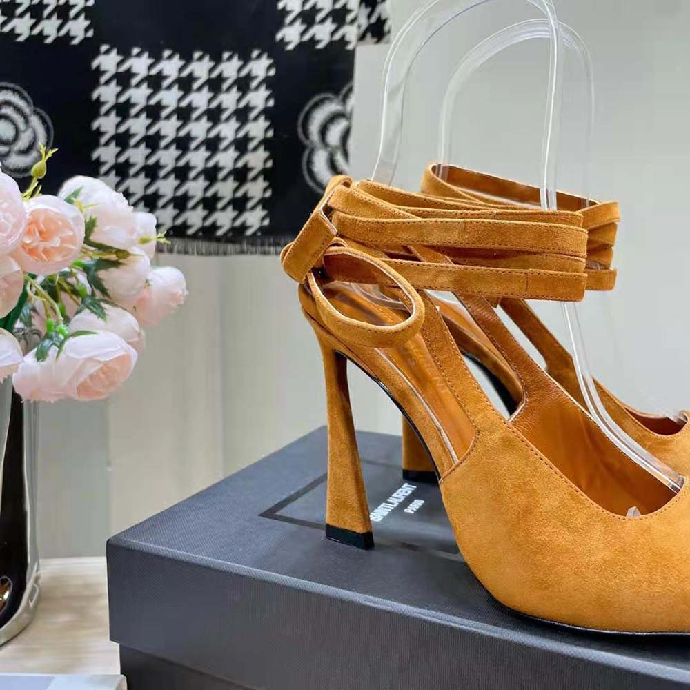 Saint Laurent YSL Women Blade Slingback Pumps in Suede-Brown - image 10