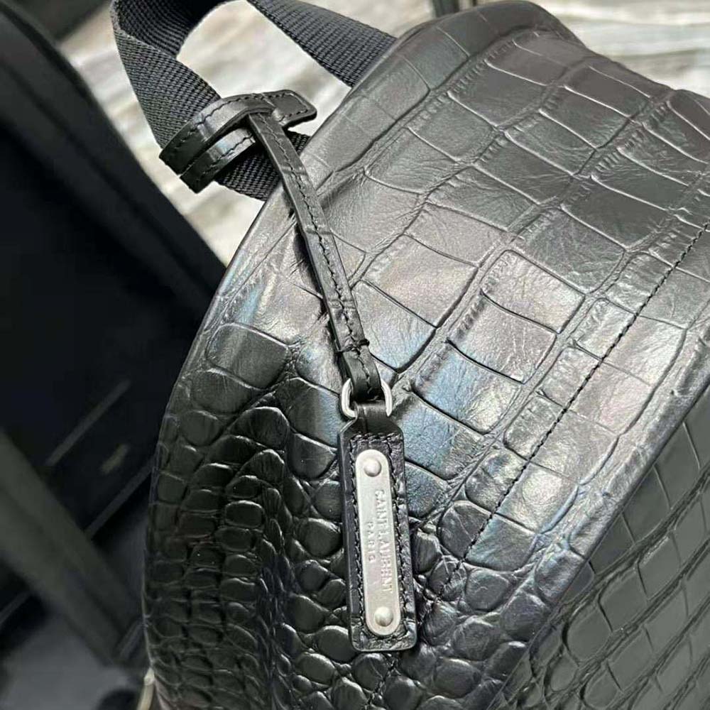 Saint Laurent YSL Women City Backpack in Crocodile-Embossed Leather - image 10
