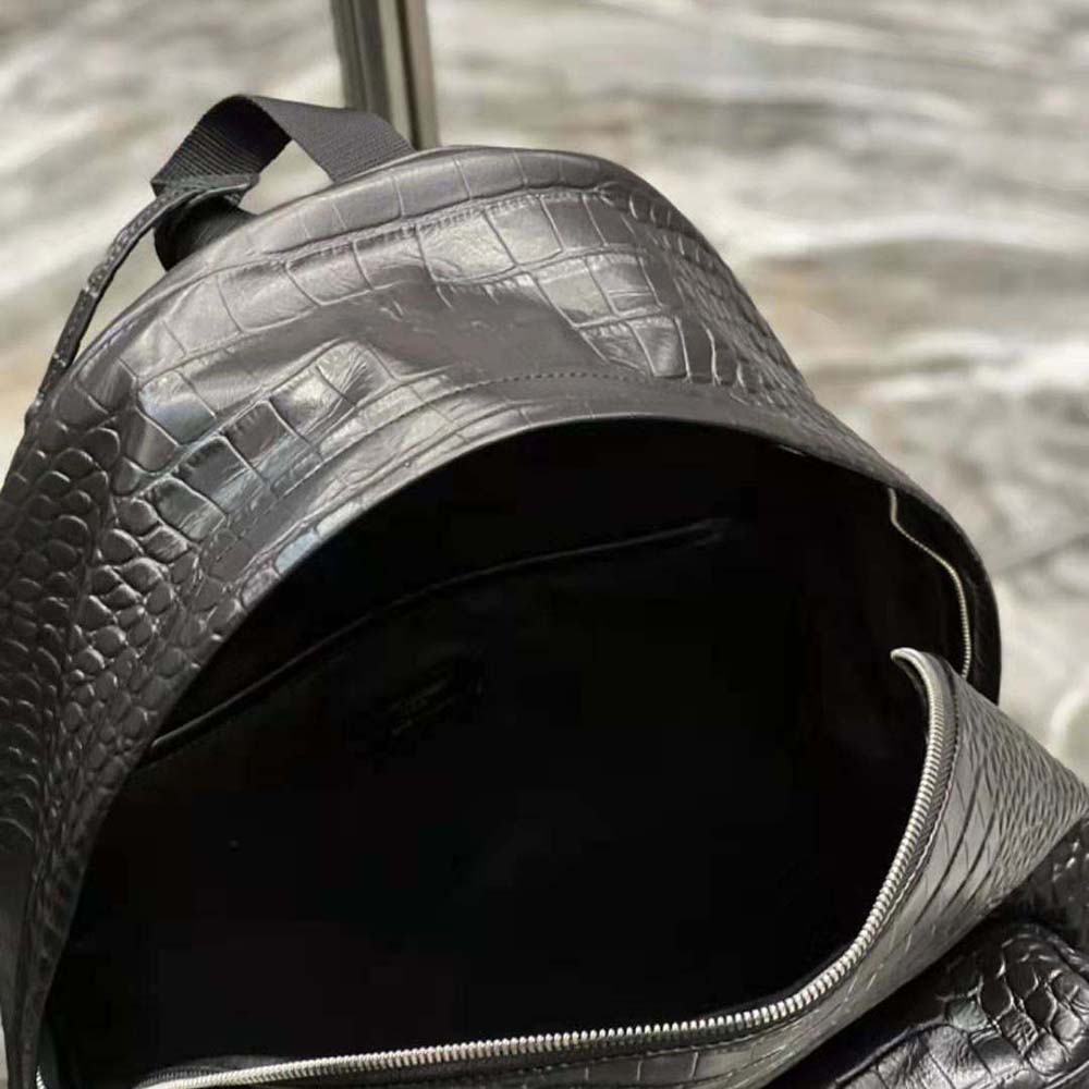 Saint Laurent YSL Women City Backpack in Crocodile-Embossed Leather - image 7