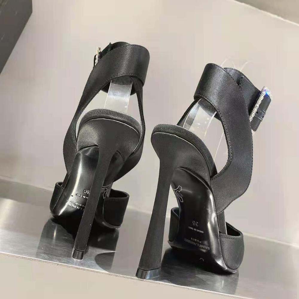 Saint Laurent YSL Women Fanny Slingback Pumps in Crepe Satin - image 10