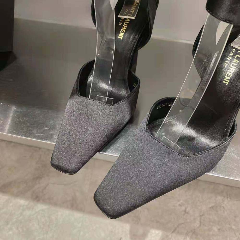 Saint Laurent YSL Women Fanny Slingback Pumps in Crepe Satin - image 8