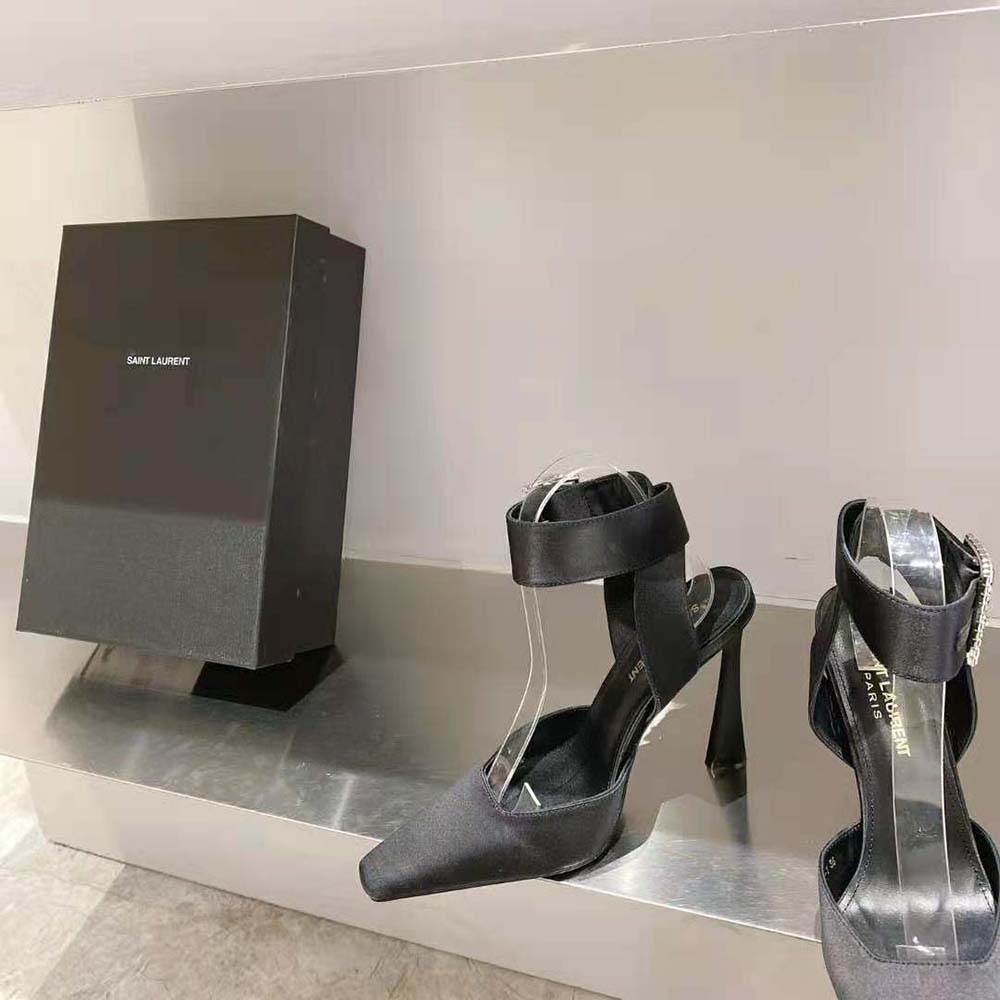 Saint Laurent YSL Women Fanny Slingback Pumps in Crepe Satin - image 7