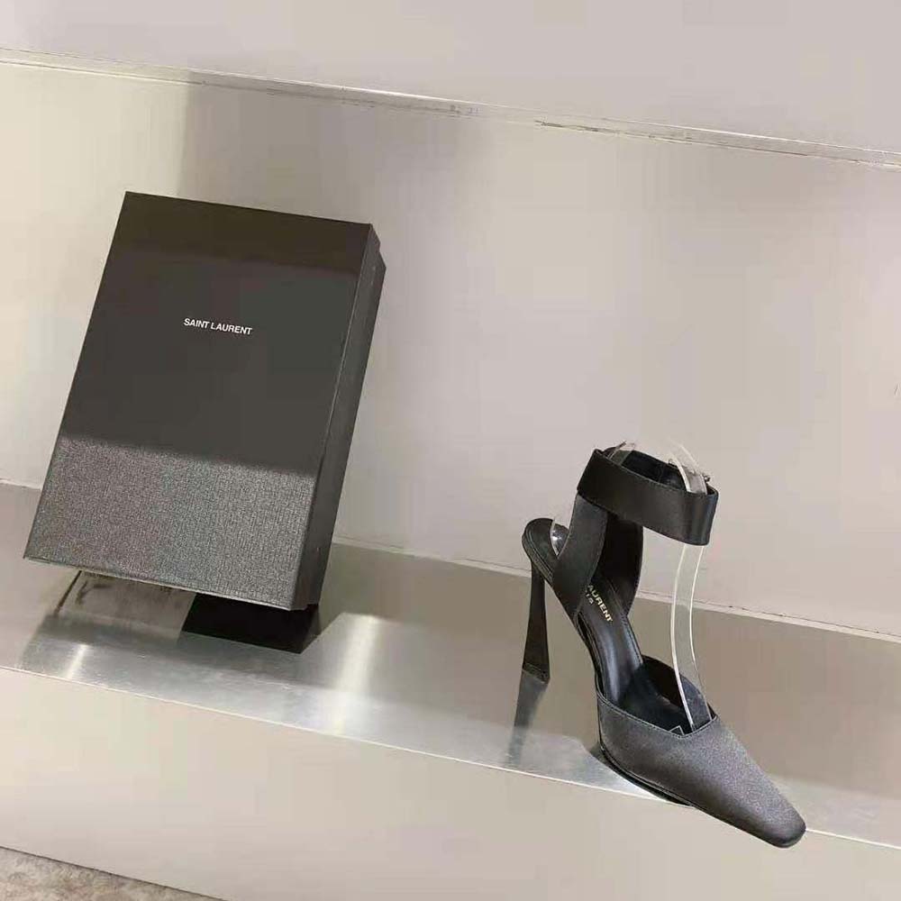 Saint Laurent YSL Women Fanny Slingback Pumps in Crepe Satin - image 6