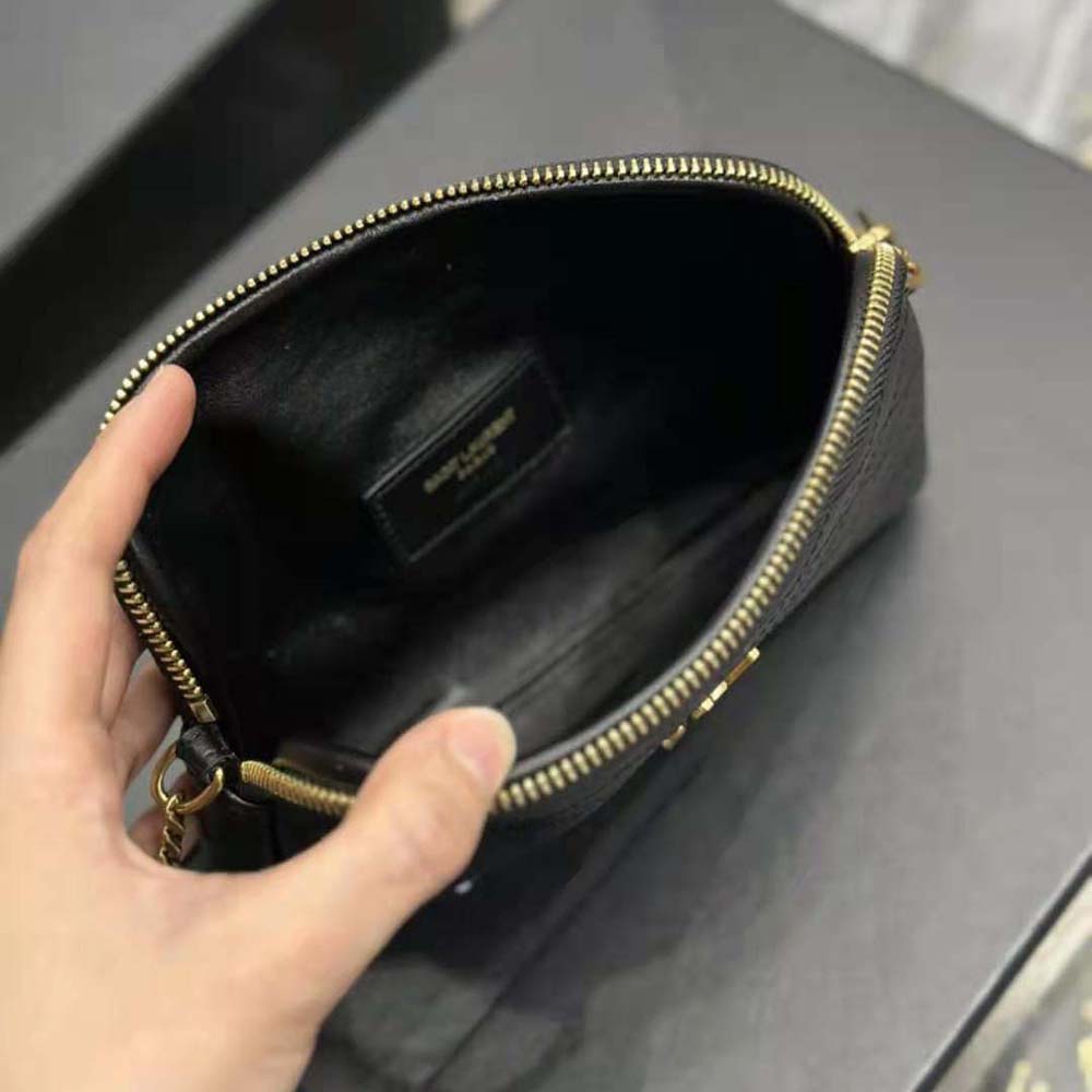 Saint Laurent YSL Women Gaby Zipped Pouch in Quilted Lambskin-Black - image 10