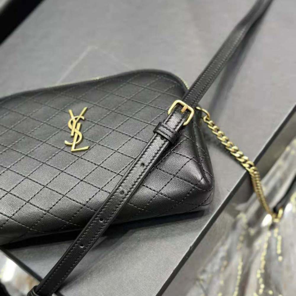 Saint Laurent YSL Women Gaby Zipped Pouch in Quilted Lambskin-Black - image 8
