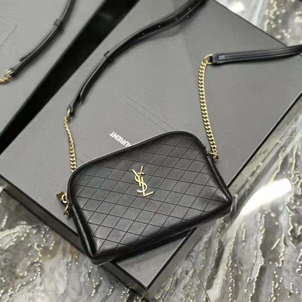 Saint Laurent YSL Women Gaby Zipped Pouch in Quilted Lambskin-Black - image 5