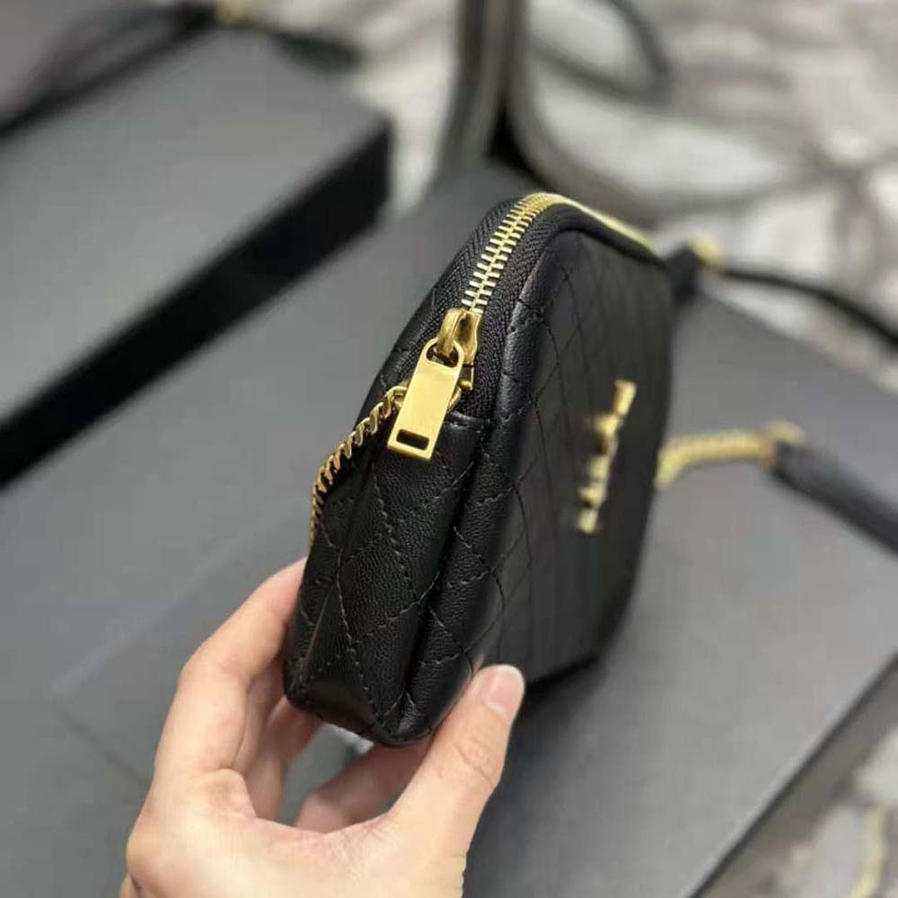 Saint Laurent YSL Women Gaby Zipped Pouch in Quilted Lambskin-Black - image 7