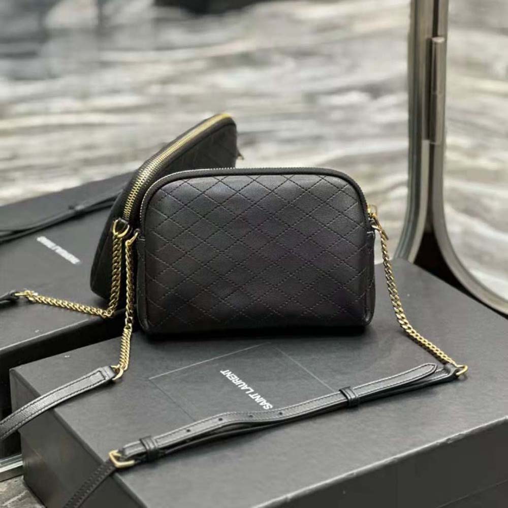 Saint Laurent YSL Women Gaby Zipped Pouch in Quilted Lambskin-Black - image 4