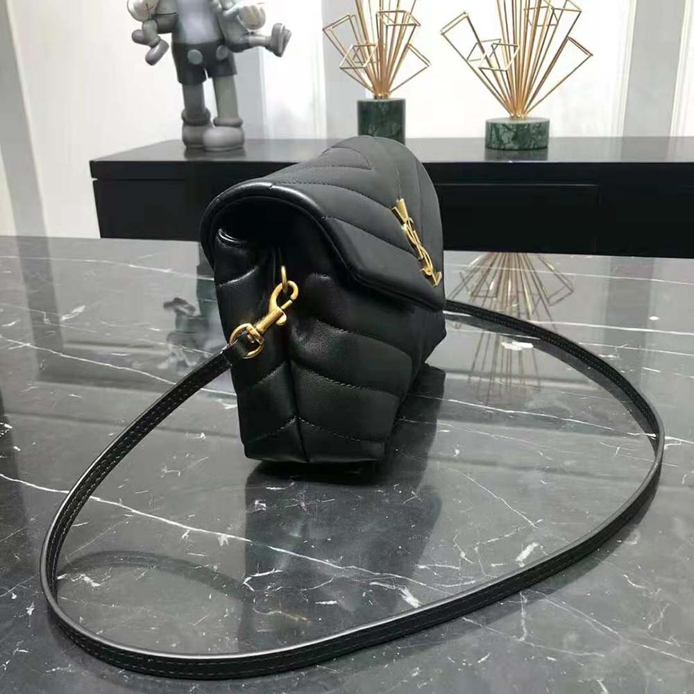 Saint Laurent YSL Women Loulou Toy Strap Bag in Matelassé “Y” Leather-Black - image 5