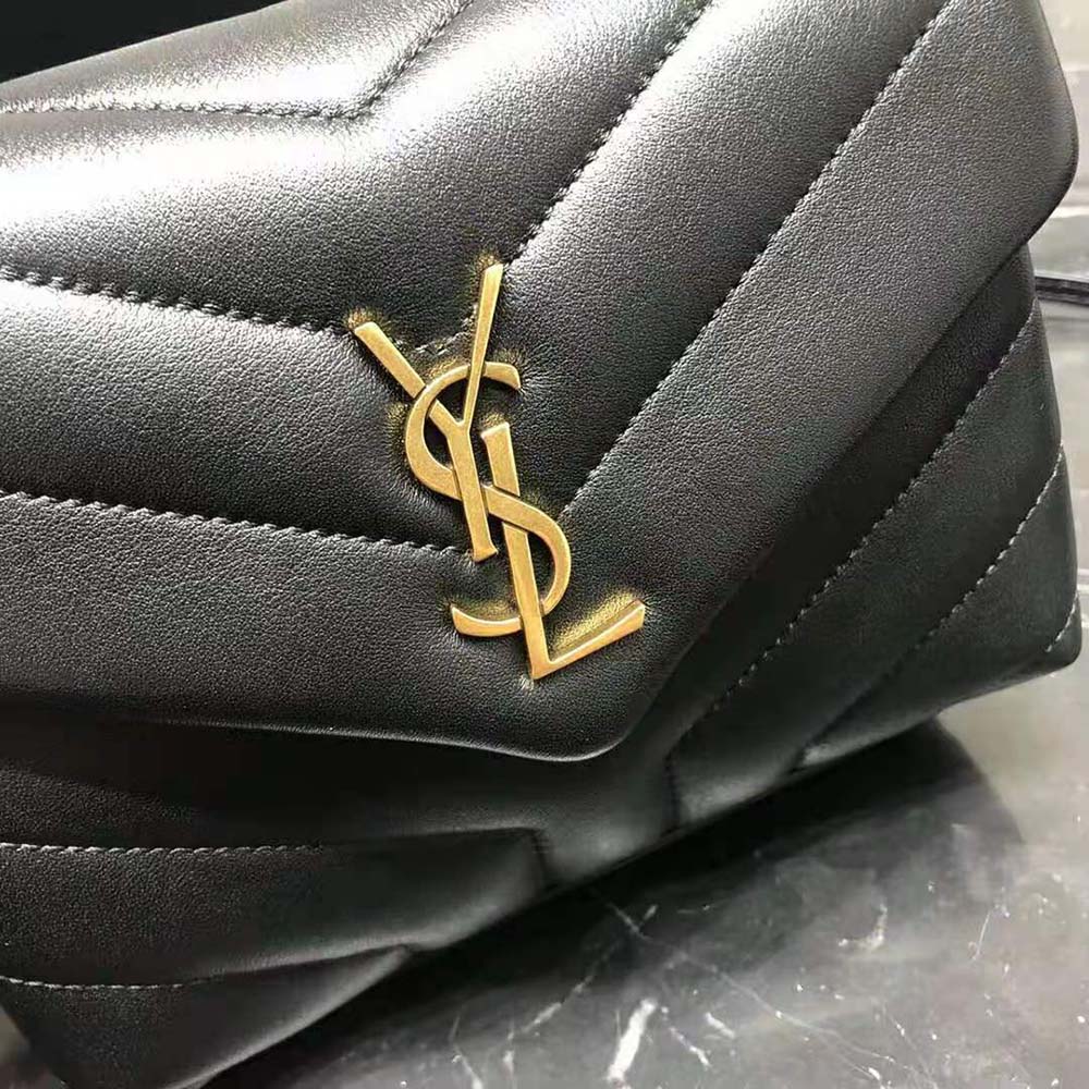 Saint Laurent YSL Women Loulou Toy Strap Bag in Matelassé “Y” Leather-Black - image 9