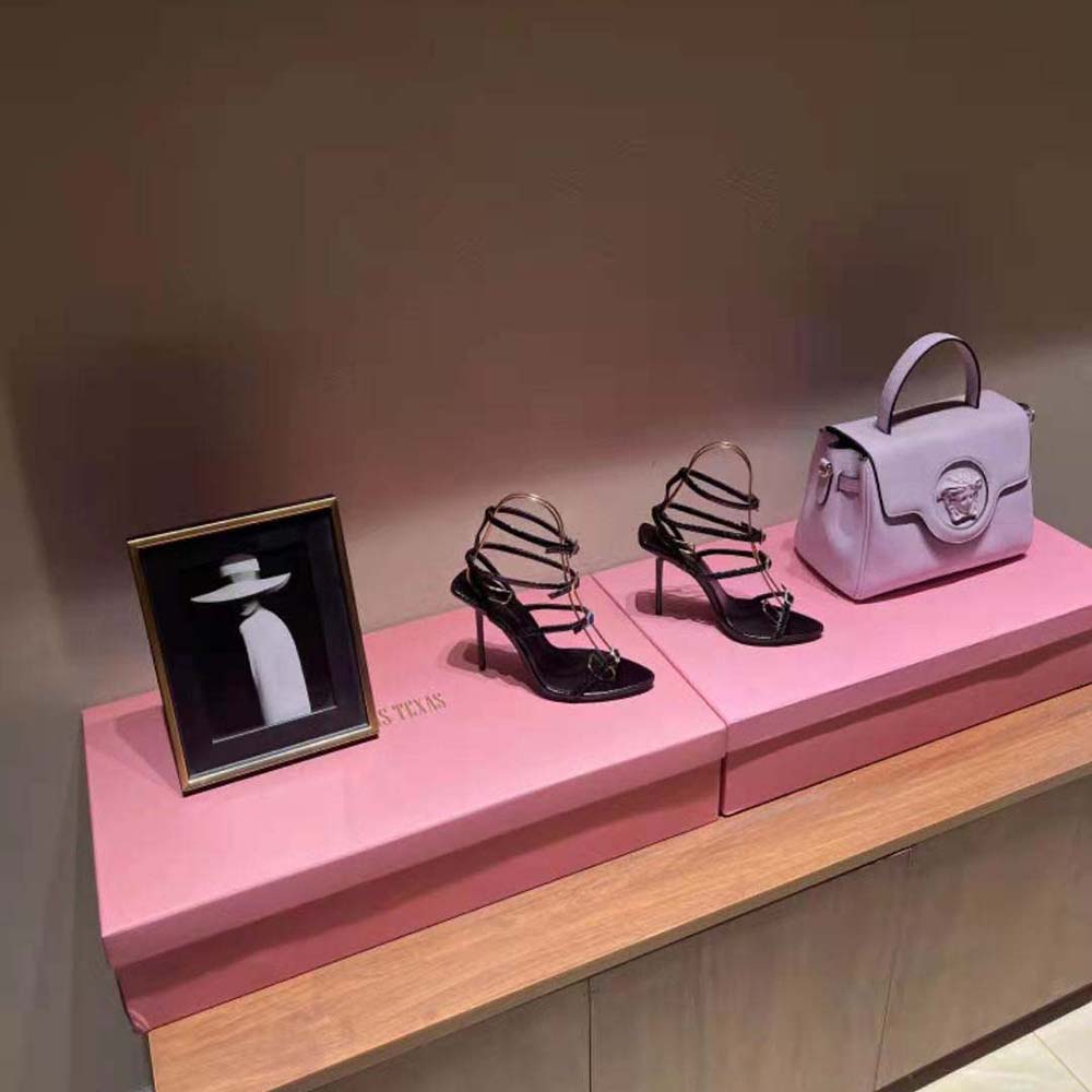 Side profile showcasing high heel and sleek straps of Saint Laurent YSL Nuit Sandals