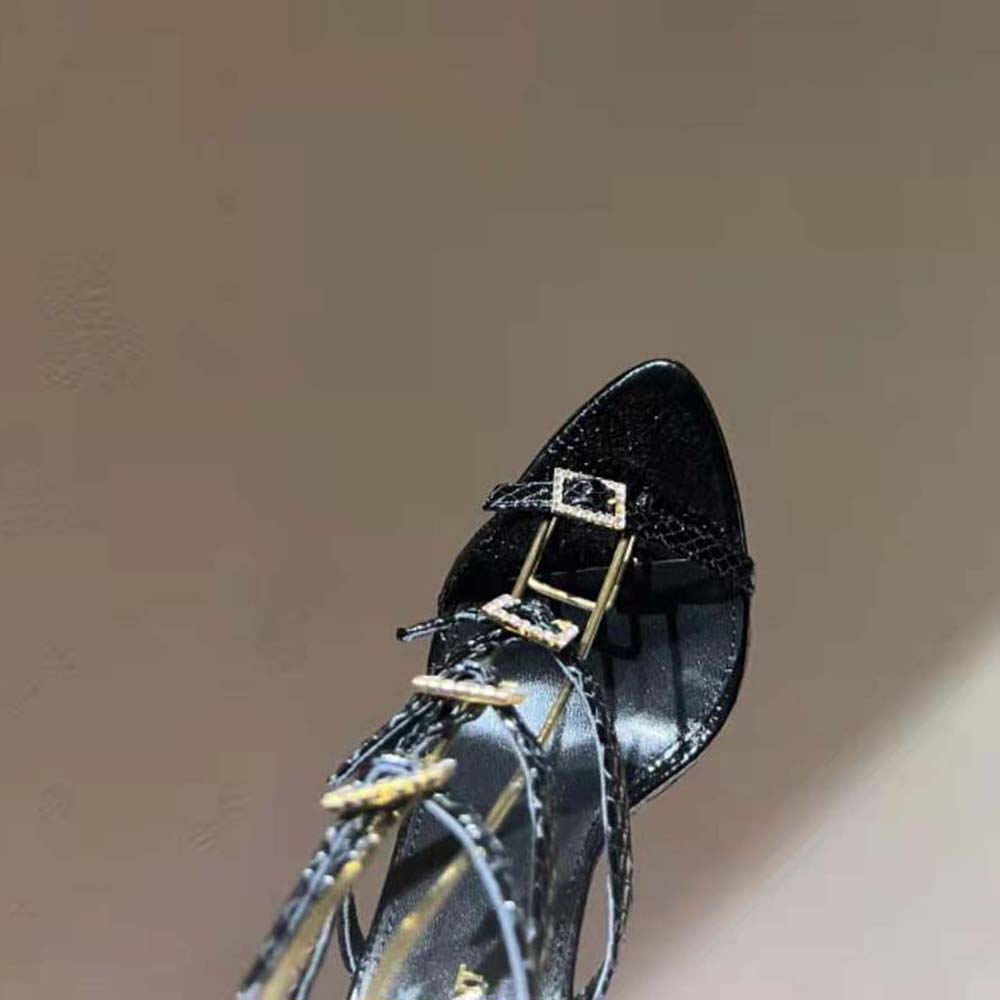 Saint Laurent YSL Women Nuit Sandals in Lacquered Ayers - image 8