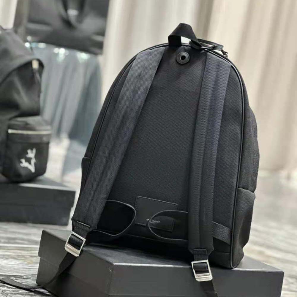 Saint Laurent YSL Women Saint Laurent Embroidered City Backpack in Canvas - image 5