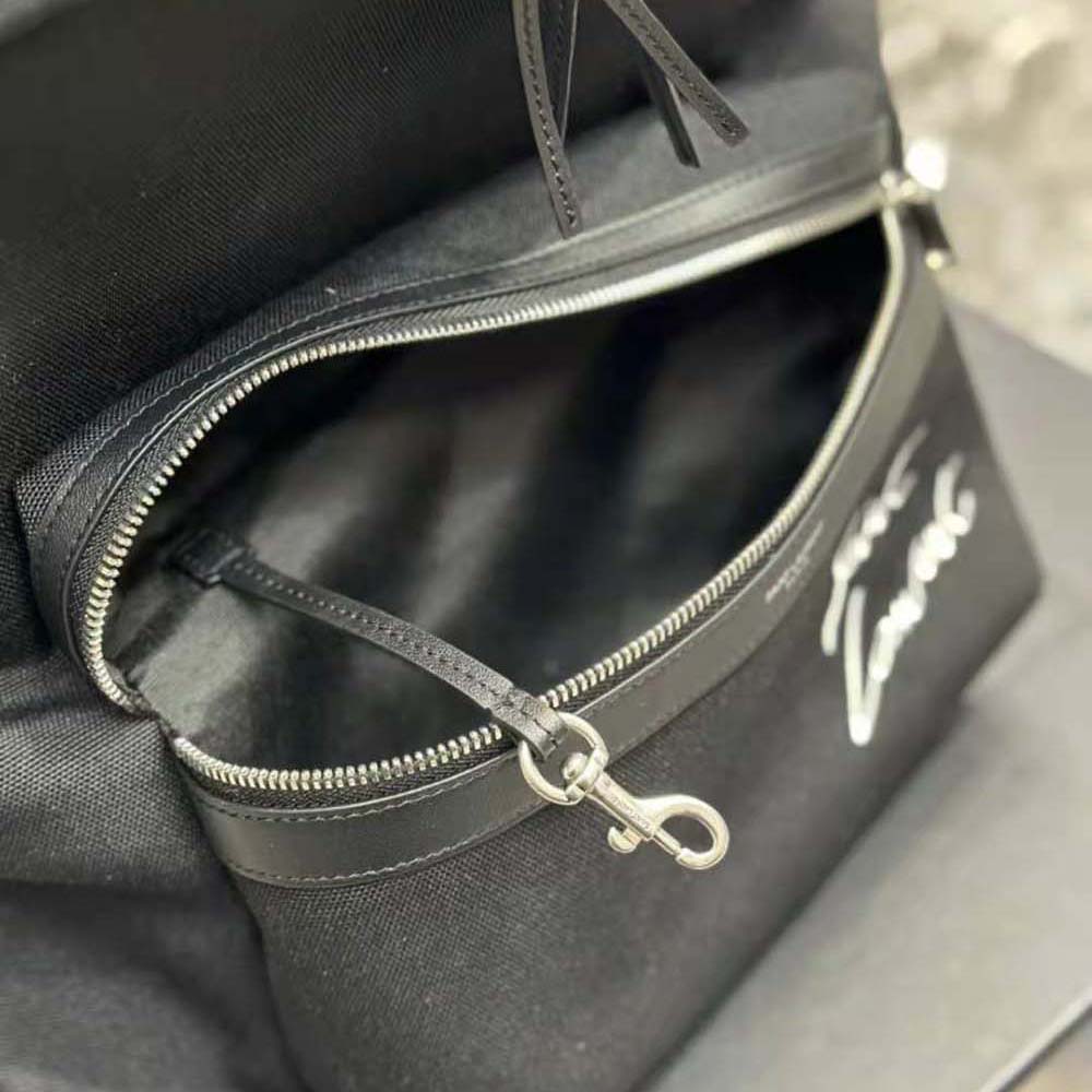 Saint Laurent YSL Women Saint Laurent Embroidered City Backpack in Canvas - image 7