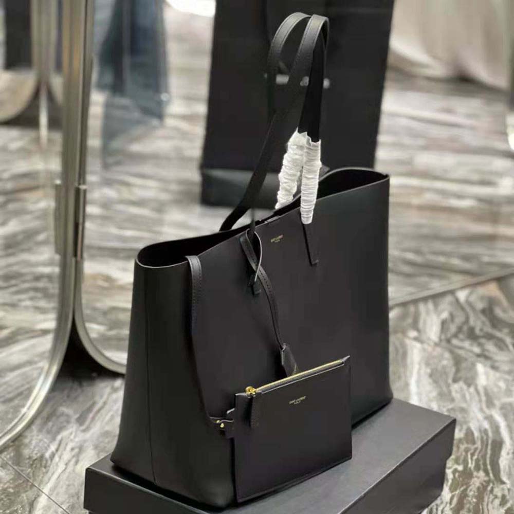 Saint Laurent YSL Women Shopping Saint Laurent E/W in Supple Leather-Black - image 5