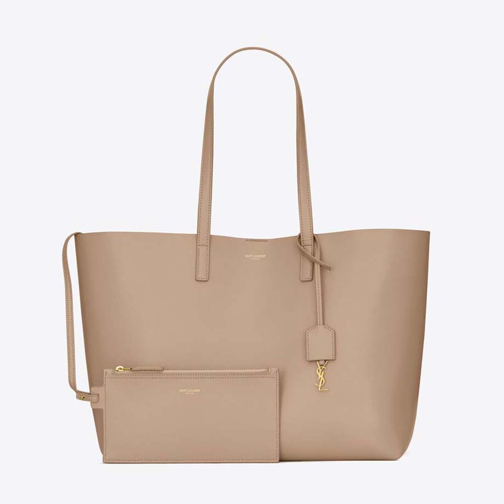 Front view of Saint Laurent YSL Women Shopping Saint Laurent E/W Sandy leather bag