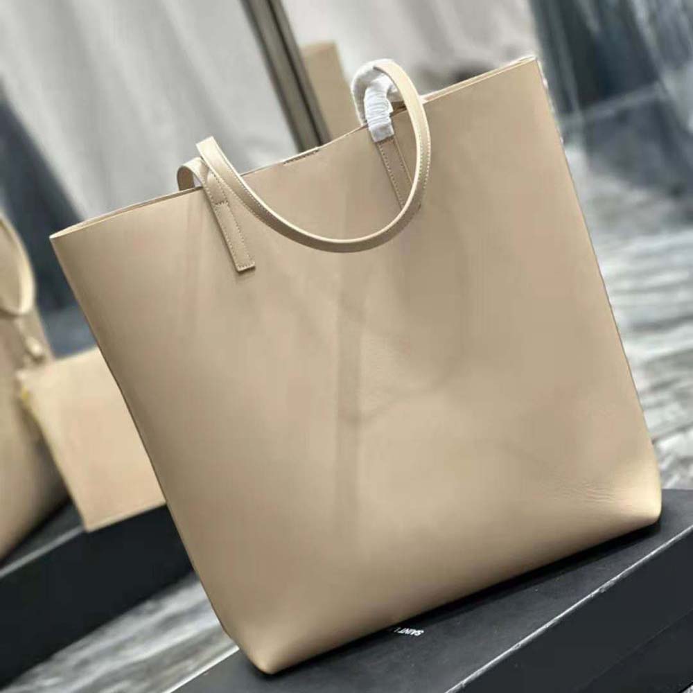 Saint Laurent YSL Women Shopping Saint Laurent N/S in Supple Leather-Sandy - image 5