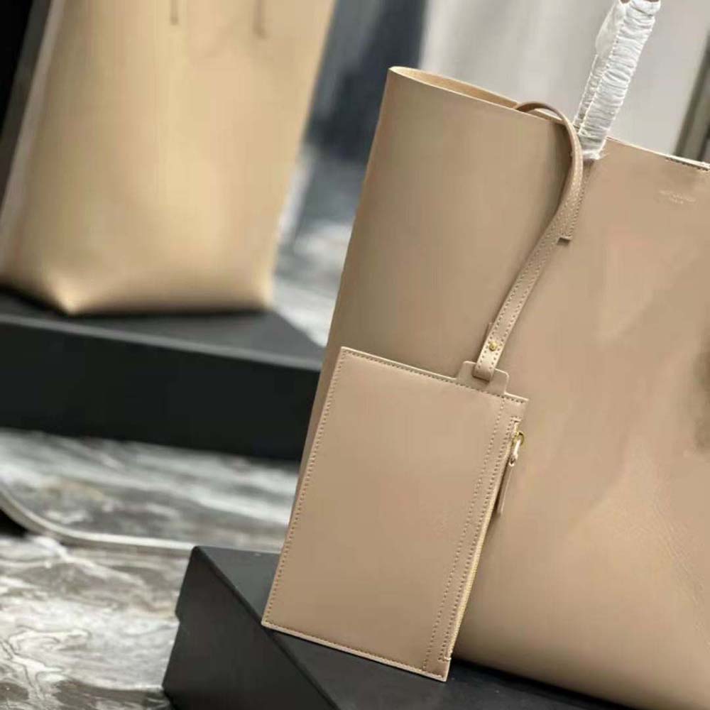 Saint Laurent YSL Women Shopping Saint Laurent N/S in Supple Leather-Sandy - image 9