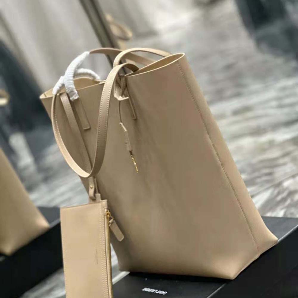 Saint Laurent YSL Women Shopping Saint Laurent N/S in Supple Leather-Sandy - image 7