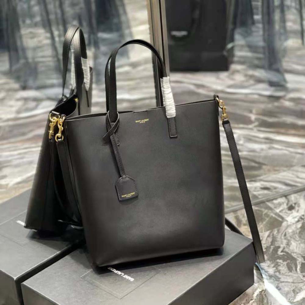 Side angle showing supple leather texture of Saint Laurent YSL Toy shoulder bag