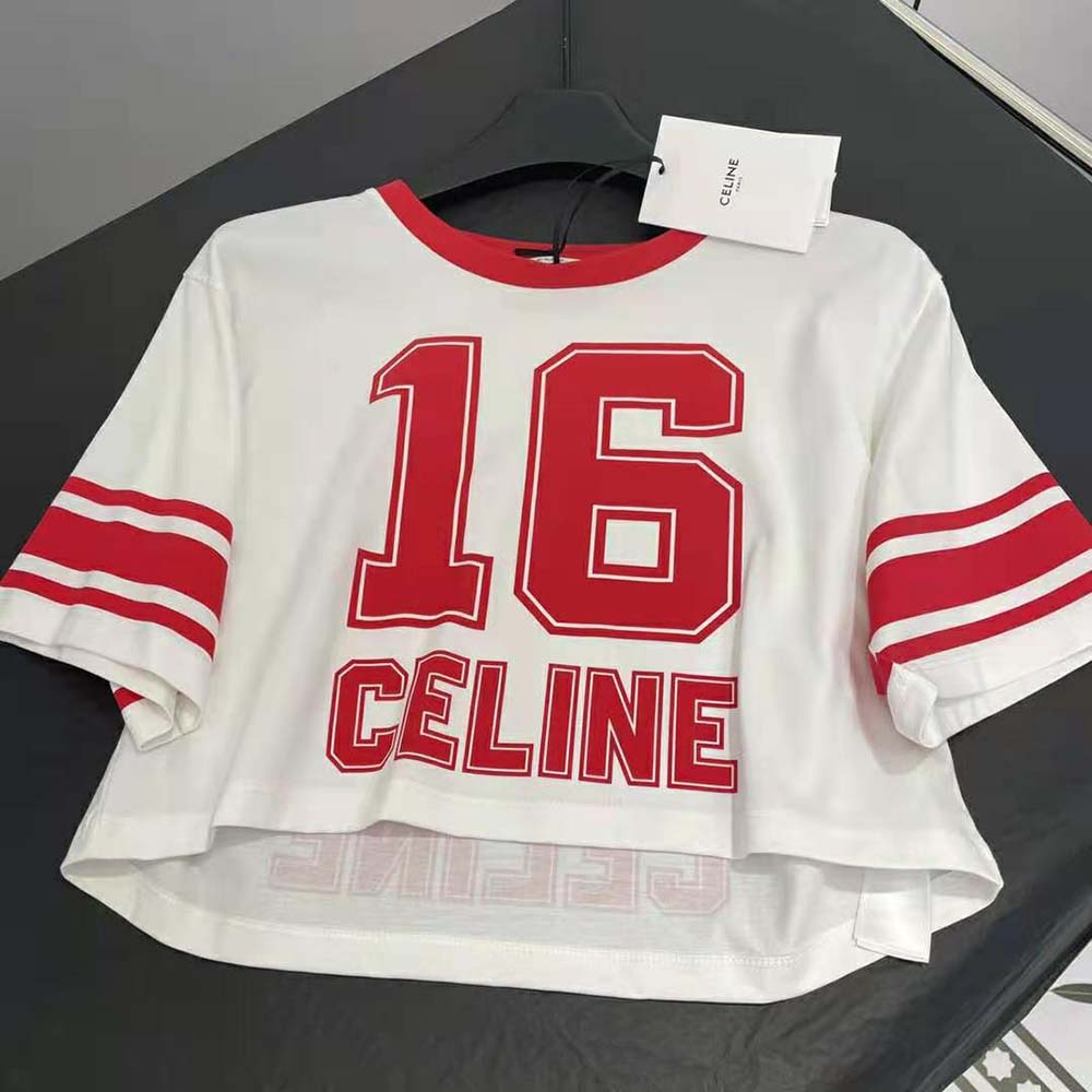 Celine Women 16 Cropped T-shirt in Cotton Jersey - image 6