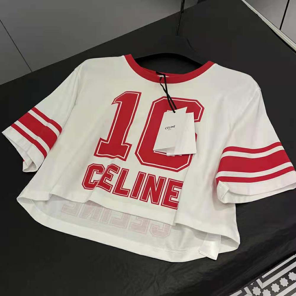 Celine Women 16 Cropped T-shirt in Cotton Jersey - image 7