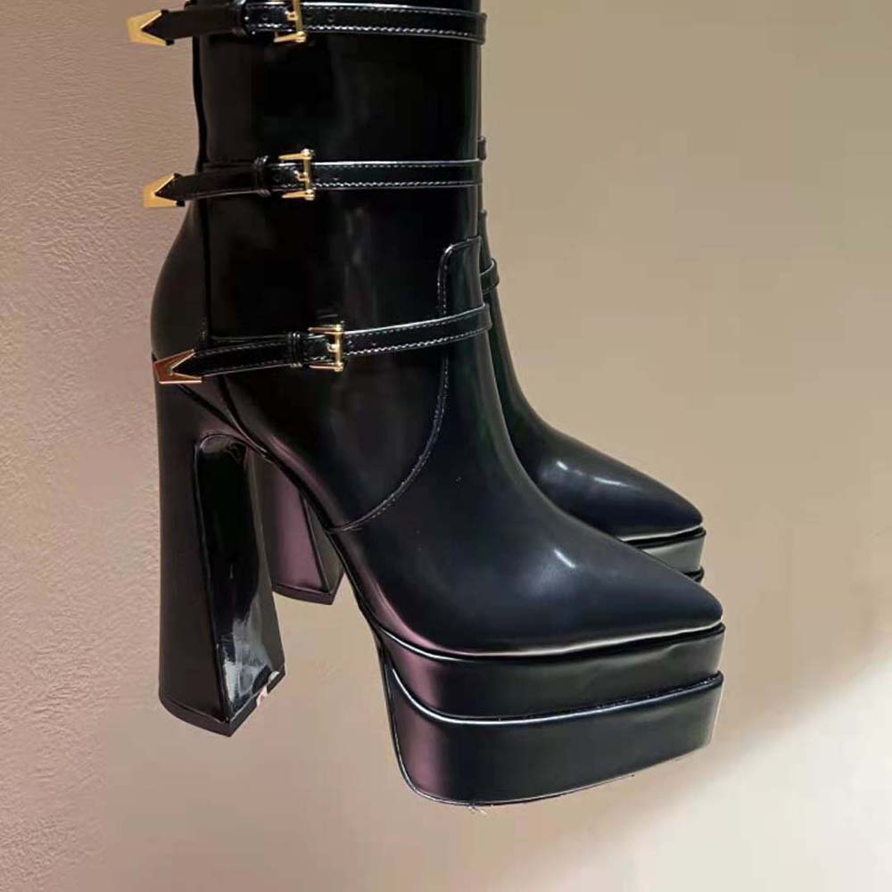 Versace Women Aevitas Pointy Platform Boots-Black - image 6