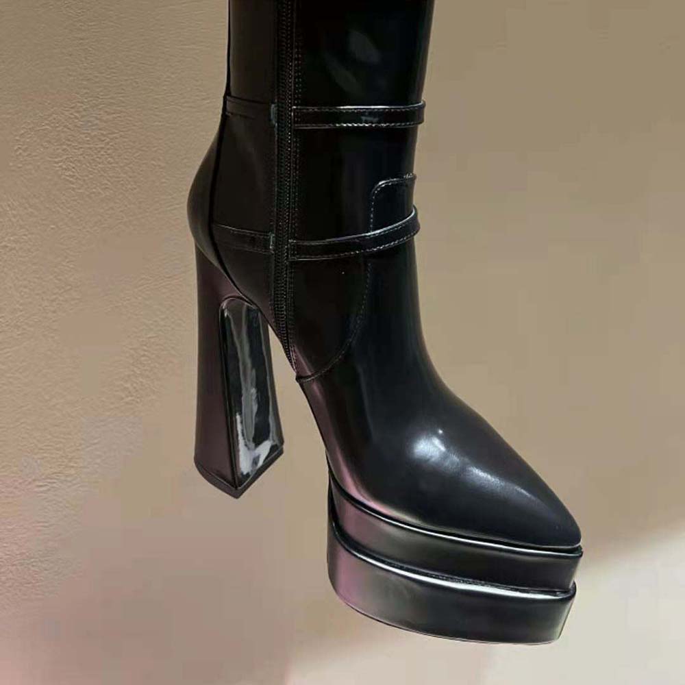 Versace Women Aevitas Pointy Platform Boots-Black - image 7