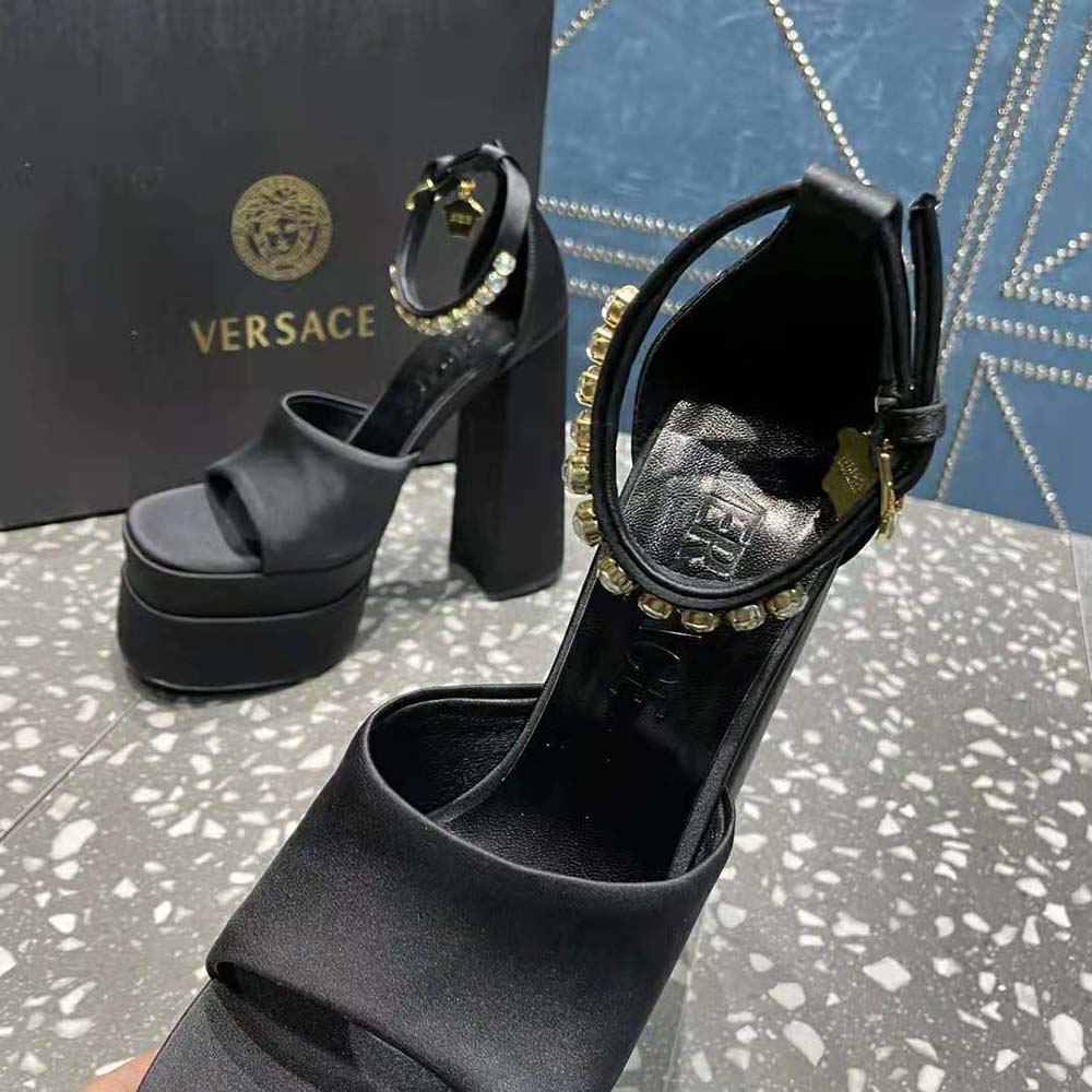 Versace Women Medusa Aevitas Platform Sandals-Black - image 9