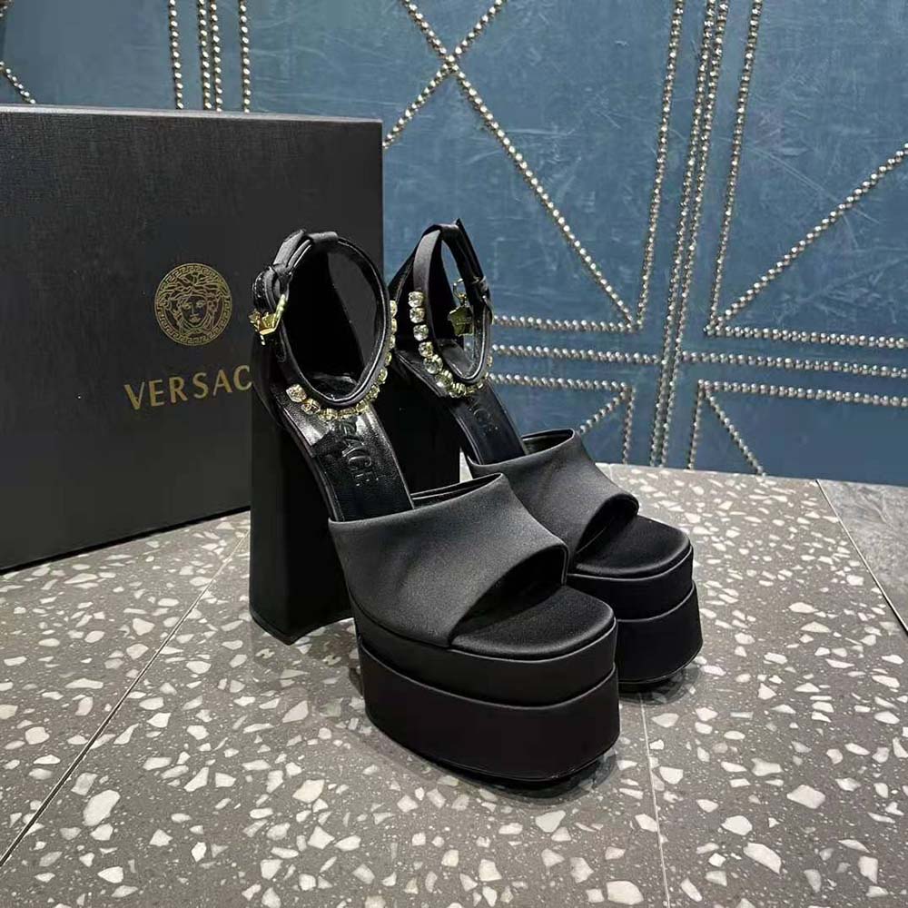 Versace Women Medusa Aevitas Platform Sandals-Black - image 6