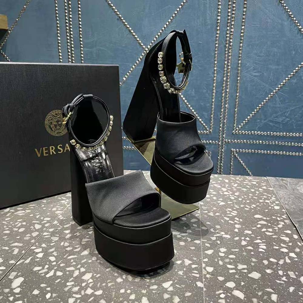 Versace Women Medusa Aevitas Platform Sandals-Black - image 4
