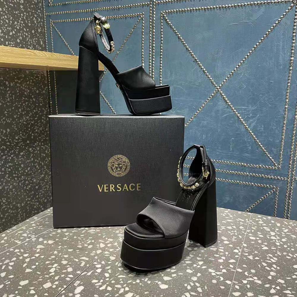 Versace Women Medusa Aevitas Platform Sandals-Black - image 5
