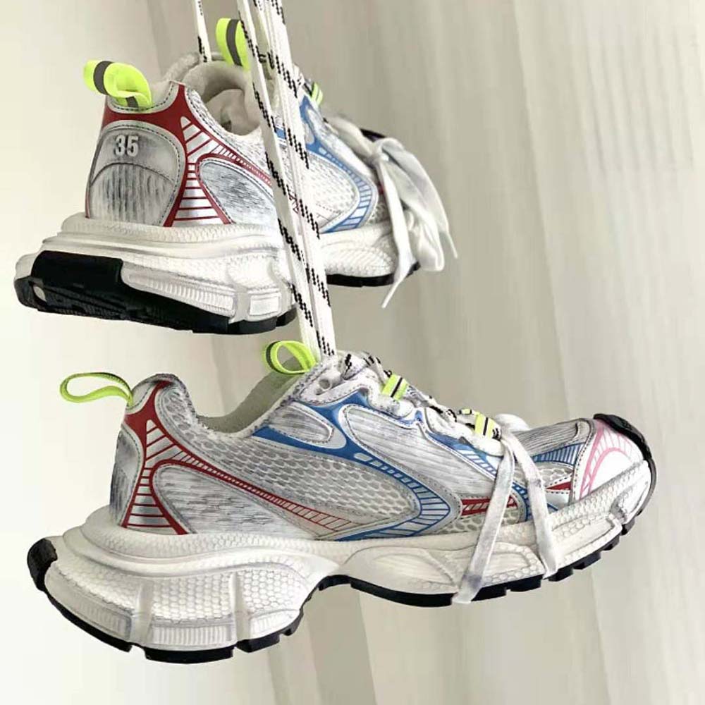 Balenciaga Unisex 3XL Sneaker in White Red and Blue Mesh and Polyurethane - image 10