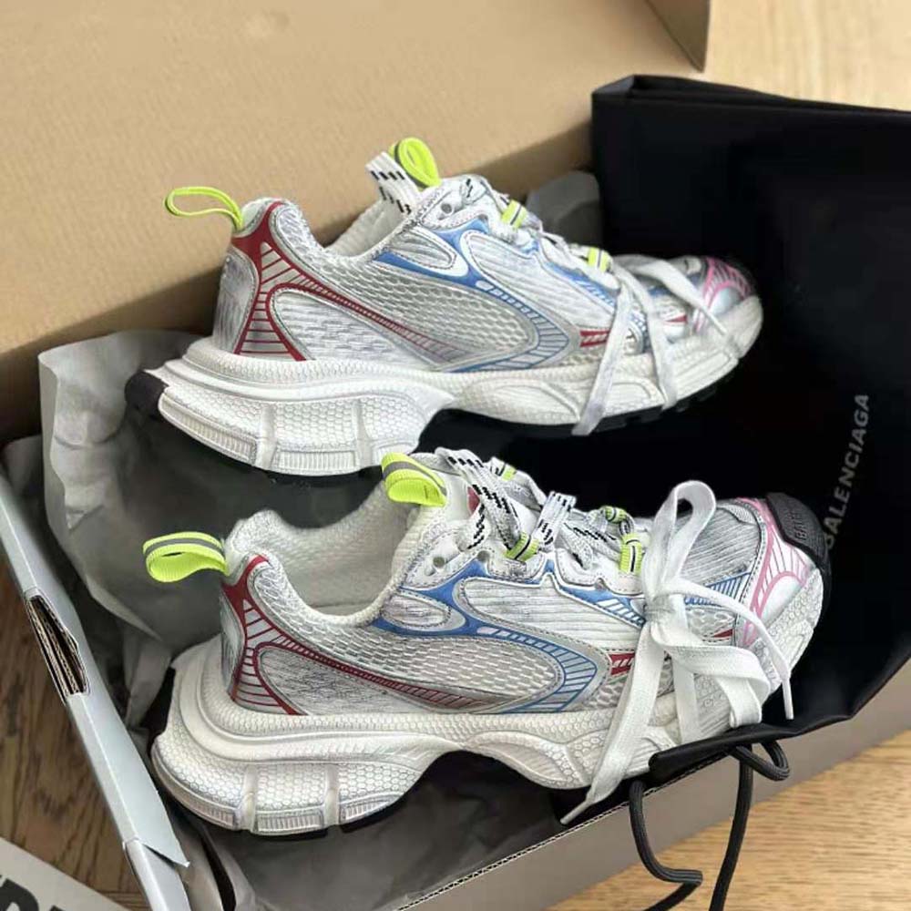 Balenciaga Unisex 3XL Sneaker in White Red and Blue Mesh and Polyurethane - image 7