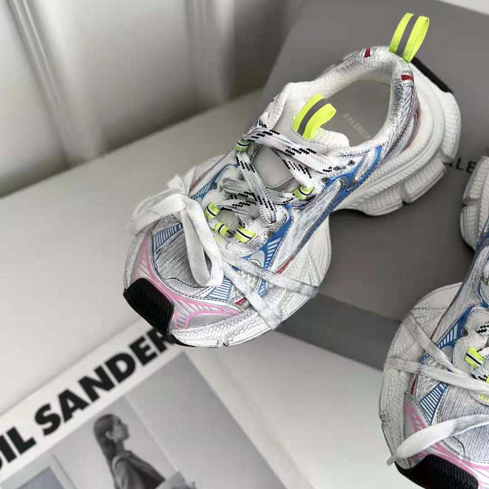 Balenciaga Unisex 3XL Sneaker in White Red and Blue Mesh and Polyurethane - image 9