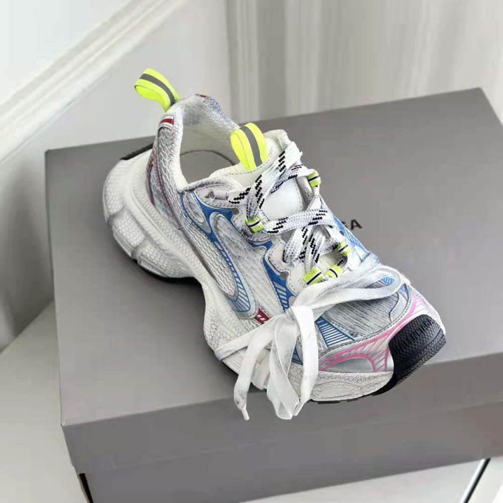 Balenciaga Unisex 3XL Sneaker in White Red and Blue Mesh and Polyurethane - image 8