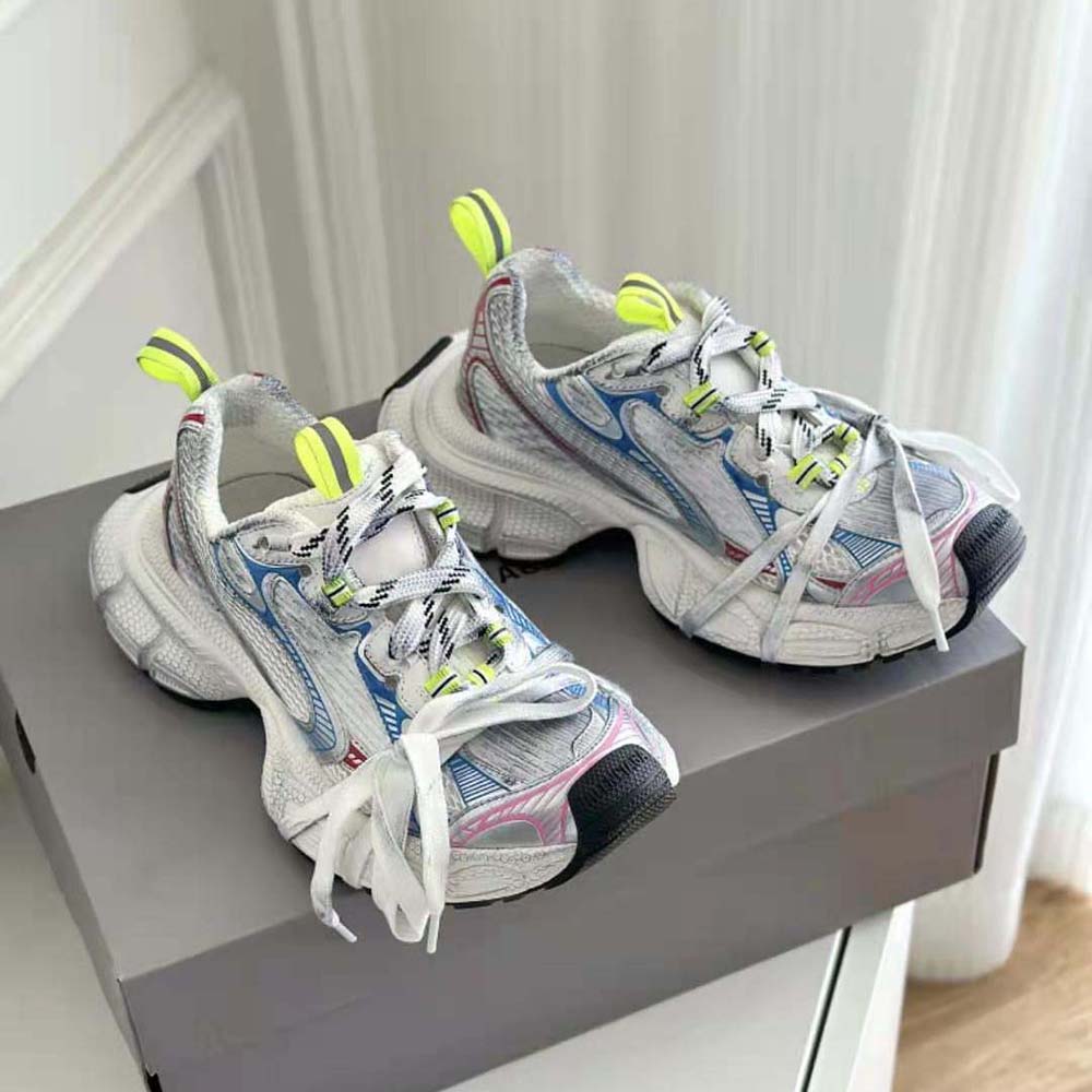 Balenciaga Unisex 3XL Sneaker in White Red and Blue Mesh and Polyurethane - image 4
