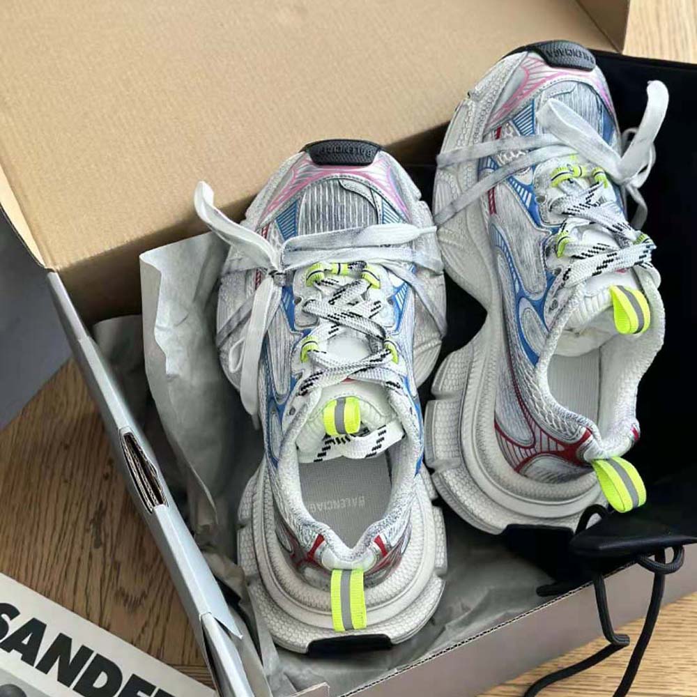 Balenciaga Unisex 3XL Sneaker in White Red and Blue Mesh and Polyurethane - image 6