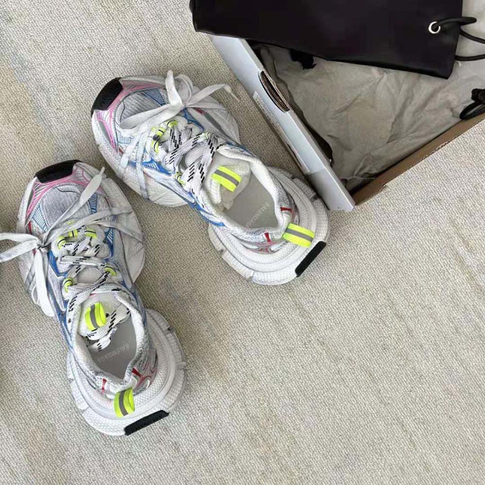 Balenciaga Unisex 3XL Sneaker in White Red and Blue Mesh and Polyurethane - image 5