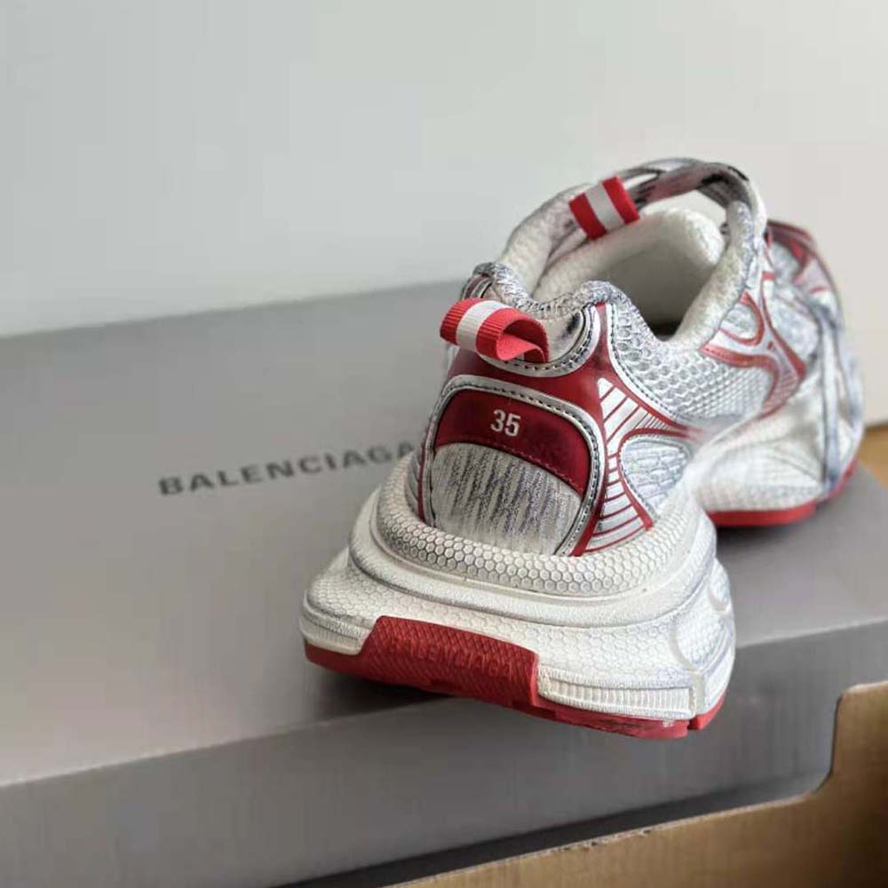 Balenciaga Unisex 3XL Sneaker in White and Red Mesh and Polyurethane - image 9