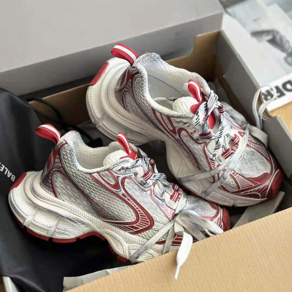 Balenciaga Unisex 3XL Sneaker in White and Red Mesh and Polyurethane - image 6
