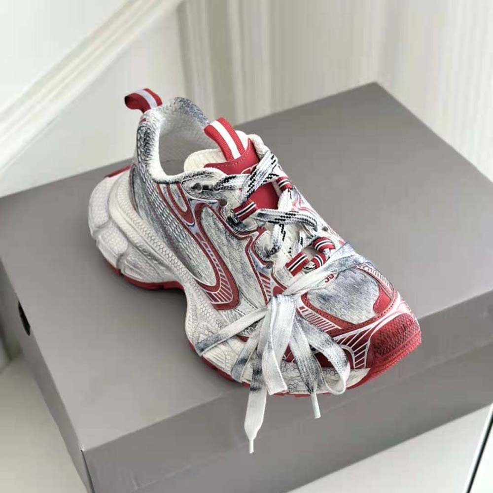 Balenciaga Unisex 3XL Sneaker in White and Red Mesh and Polyurethane - image 7