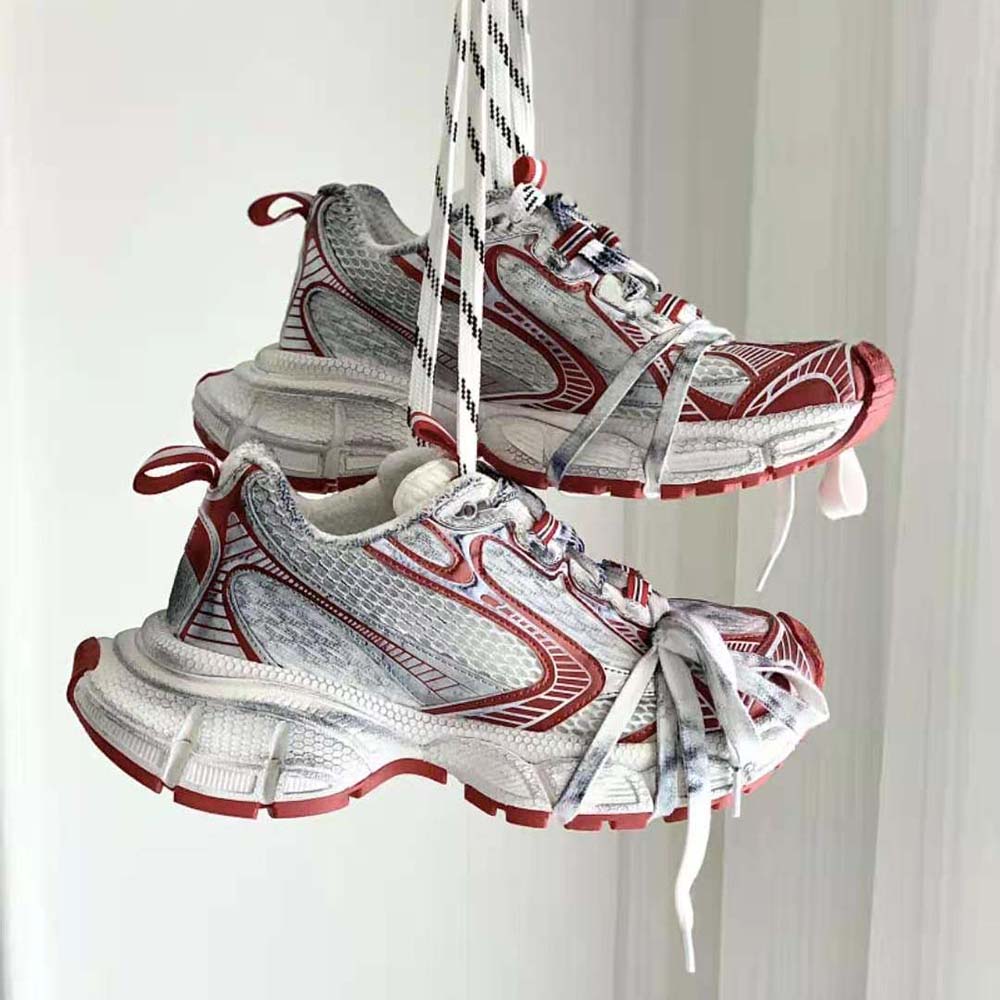 Balenciaga Unisex 3XL Sneaker in White and Red Mesh and Polyurethane - image 10