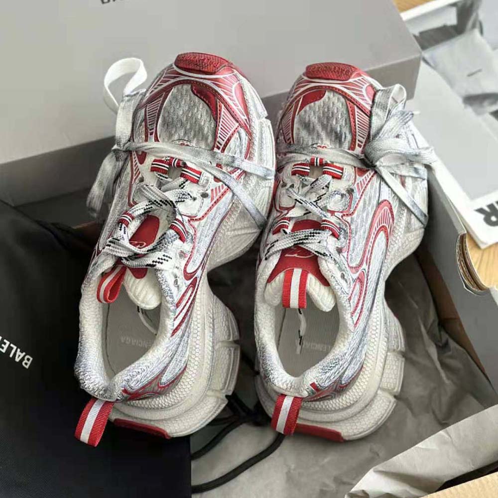 Balenciaga Unisex 3XL Sneaker in White and Red Mesh and Polyurethane - image 5