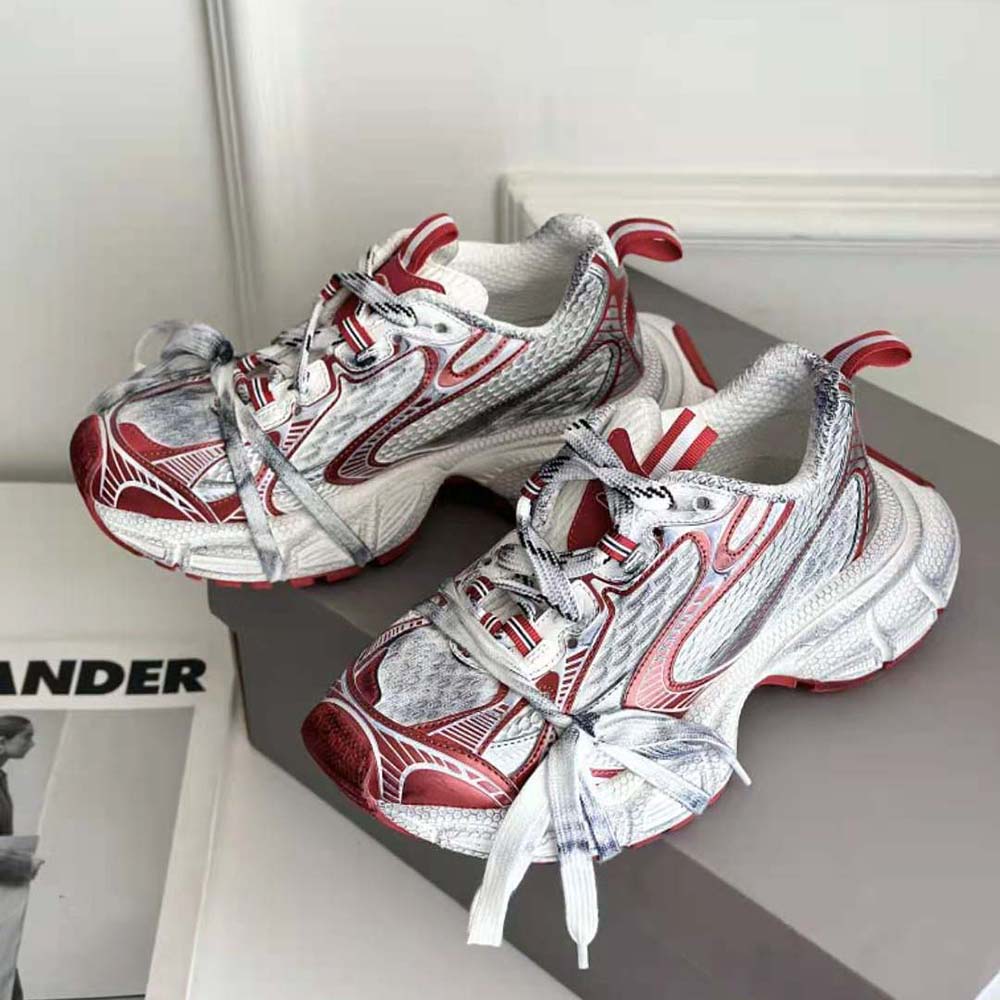 Balenciaga Unisex 3XL Sneaker in White and Red Mesh and Polyurethane - image 4